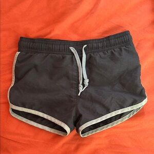Blue Swim Trunks with Elastic Waistband and Drawstring